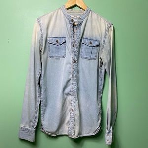 Zara Man long sleeve denim shirt slim fit